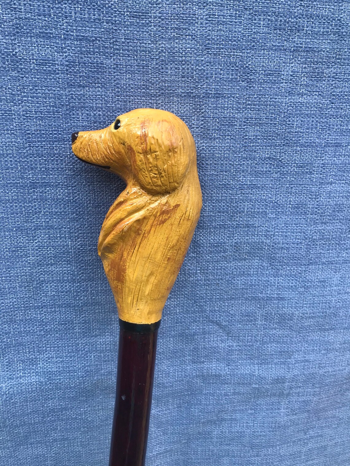 Hand carved Golden Retriever walking stick Etsy