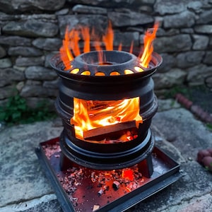 Handmade Upcycled Outdoor Steel Wheel Log Burner Stove Fire - Etsy Canada