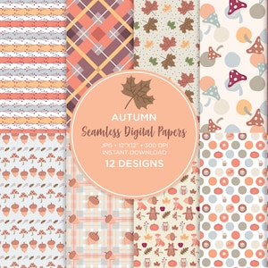 Fall seamless pattern, Autumn Digital Paper, Fall Digital Paper, Autumn Seamless file, Autumn Scrapbook Paper, Thanksgiving Paper