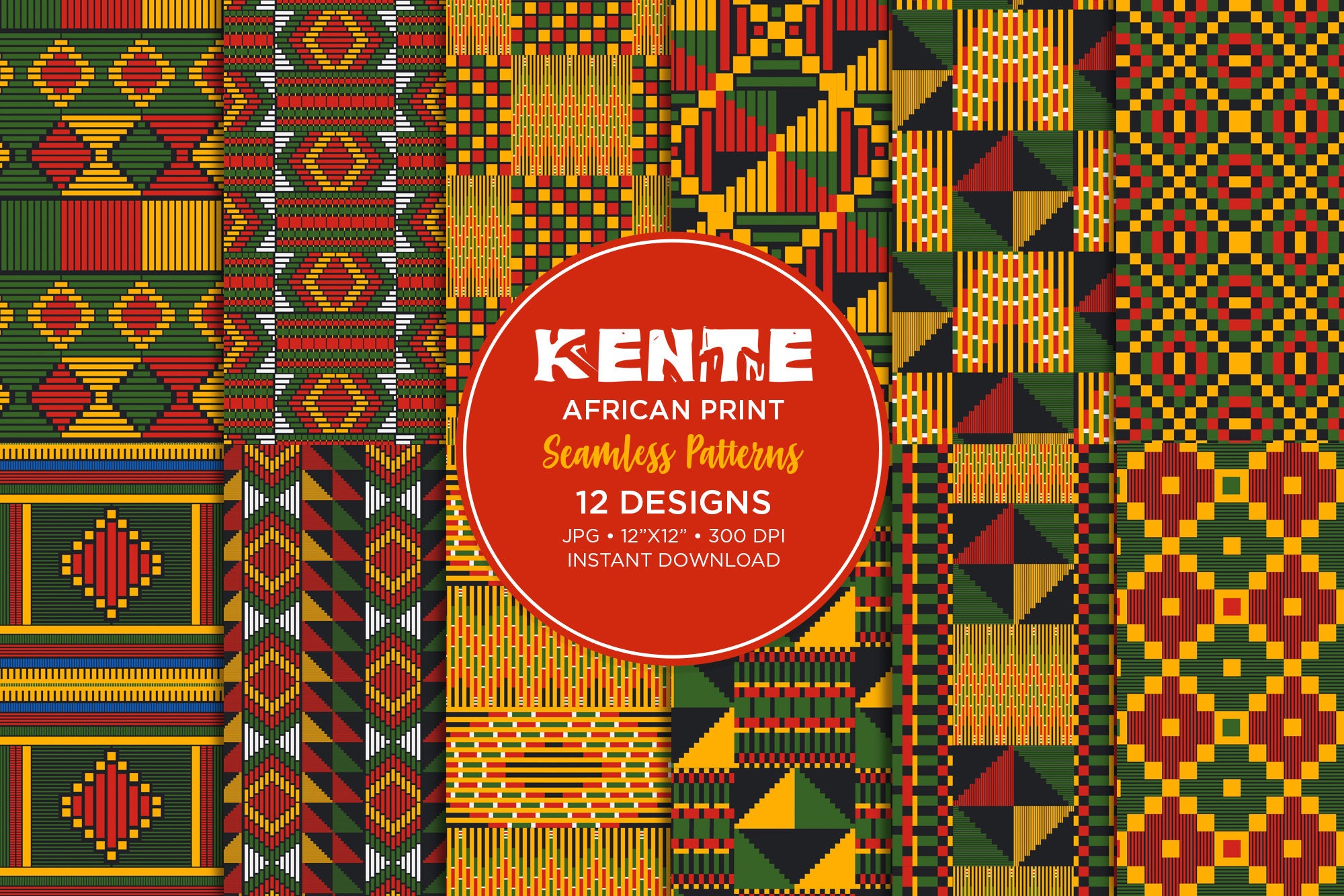 African Pattern | Authentic Kente Cloth Pattern | African Ghana Design |  Spiral Notebook