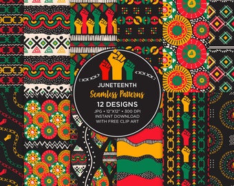 Juneteenth Seamless Pattern: African American Fabric Designs (Digital Download)