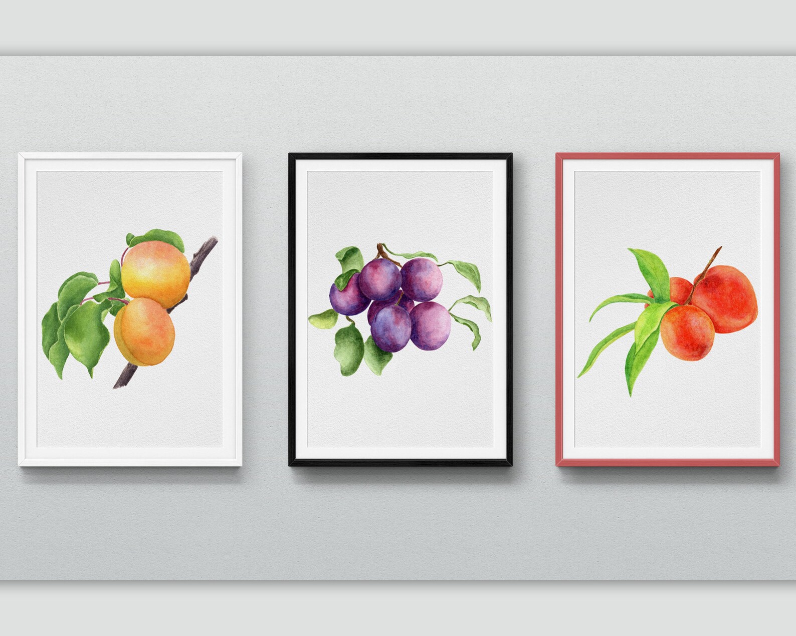 Garden Fruits Prints Printable Wall Art Fruit Wall Art Etsy