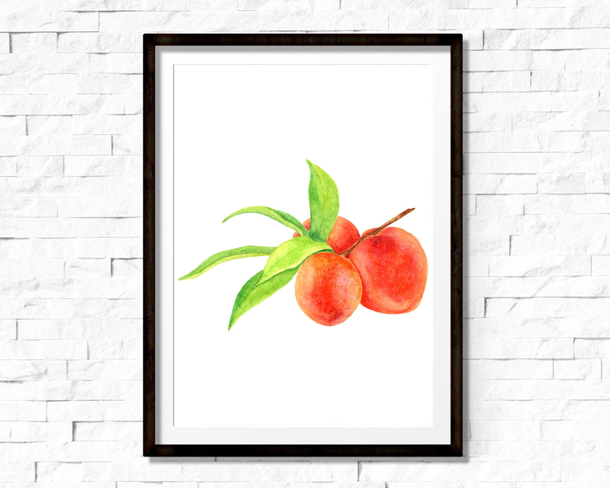 Watercolor Peach Print Printable Wall Art Peach Art Etsy