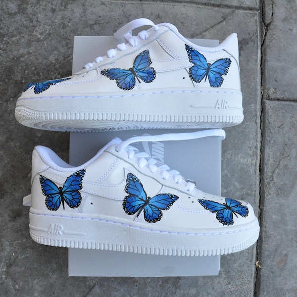 custom air force ones with butterflies