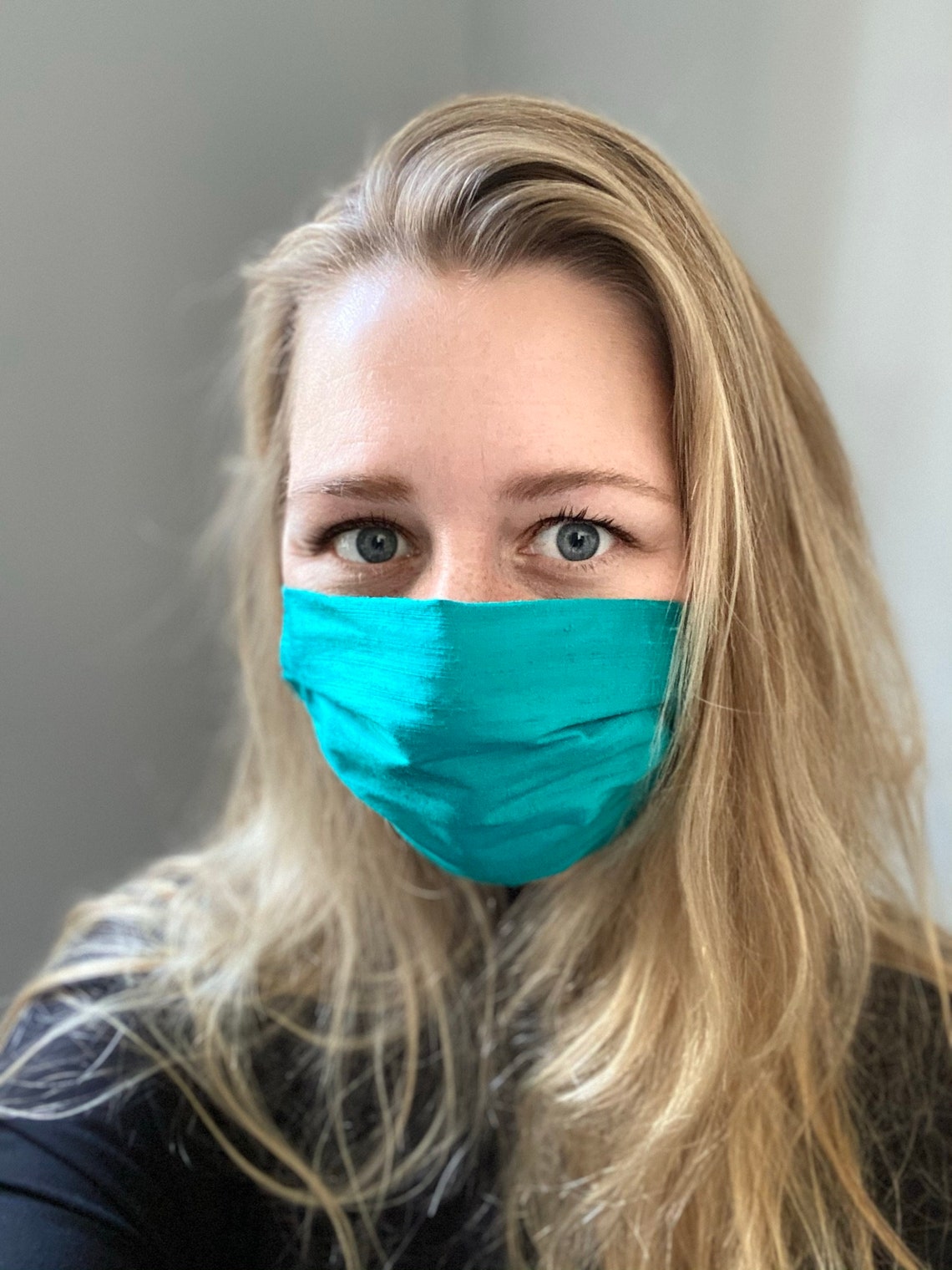 Emerald Teal Green Silk Face Mask Luxury Face Covering. Etsy