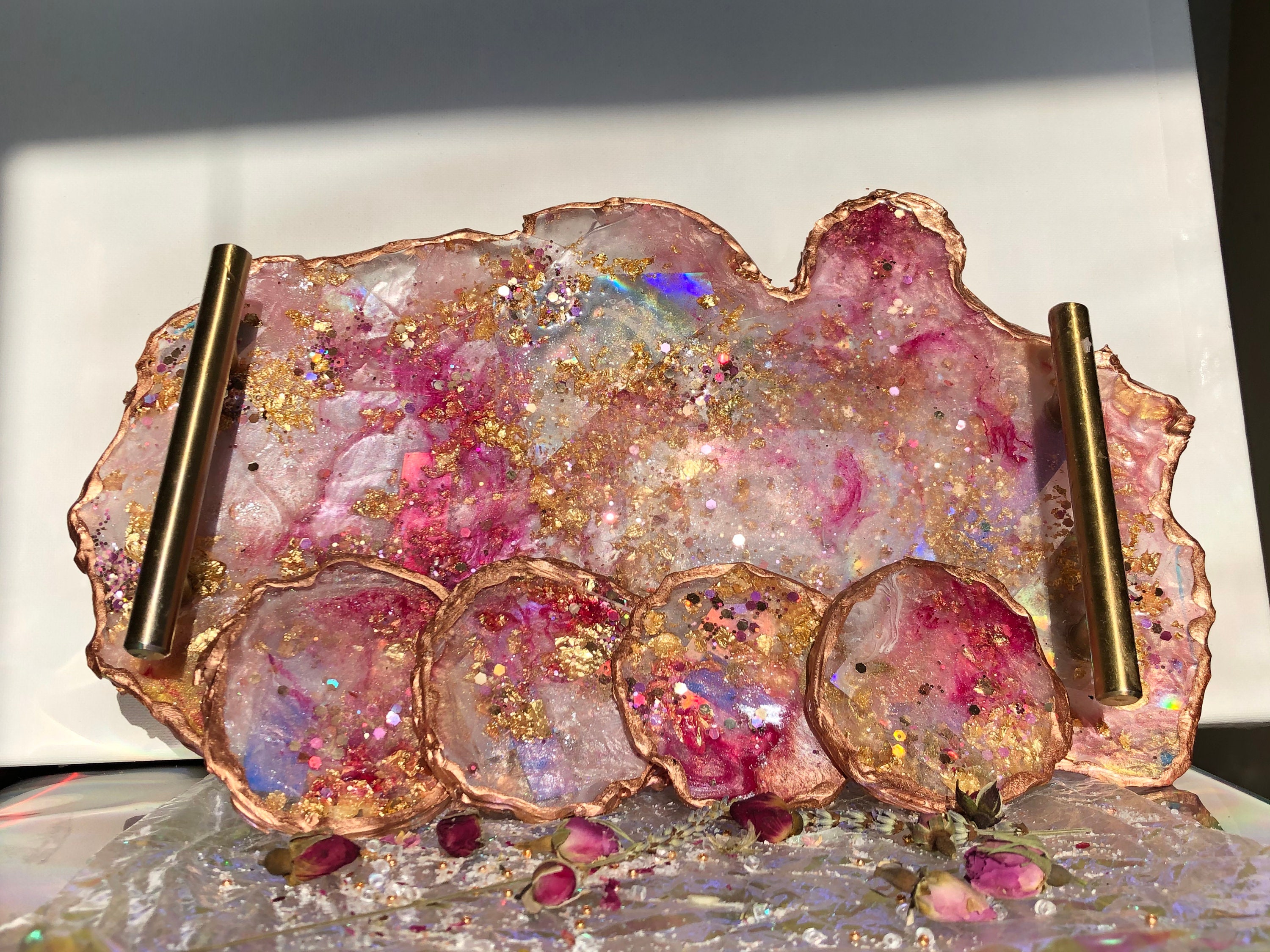 カスタムオーダー: サービングトレイとコースターセット - Etsy 日本