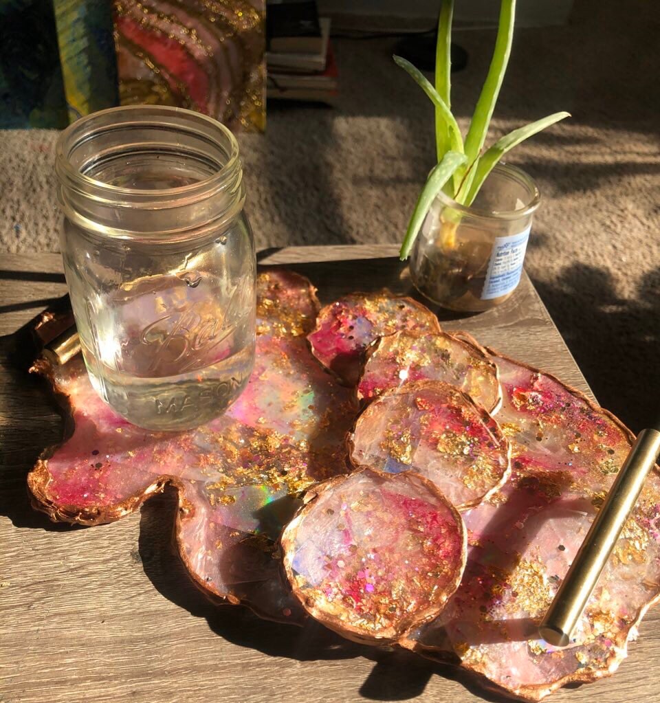 カスタムオーダー: サービングトレイとコースターセット - Etsy 日本