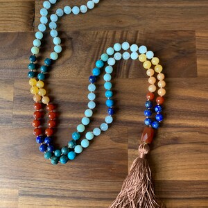 Carnelian & Aquamarine Mala