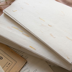 Handmade Paper with Yellow Flower Petals, Dried Flower Handmade Paper, Craft Paper, Floral Paper, Specialty Paper