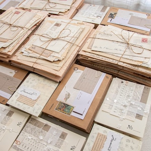 Junk Journal Kit, vintage papieren bundel vr.01 | Geassorteerd plakboek Ephemera-papierpakket