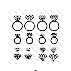 Ring SVG Diamond Cutfile Cricut Engagement Ring Vector Download PNG DXF ...