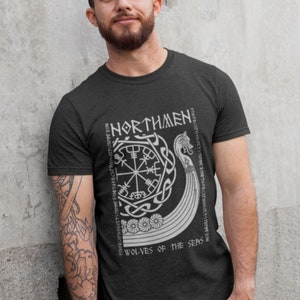 Viking T-Shirt Men / Norse Mythology / Viking Runes / Vegvisir / Norse Mythology / Viking Gift Present / Viking Clothing / Valhalla image 1