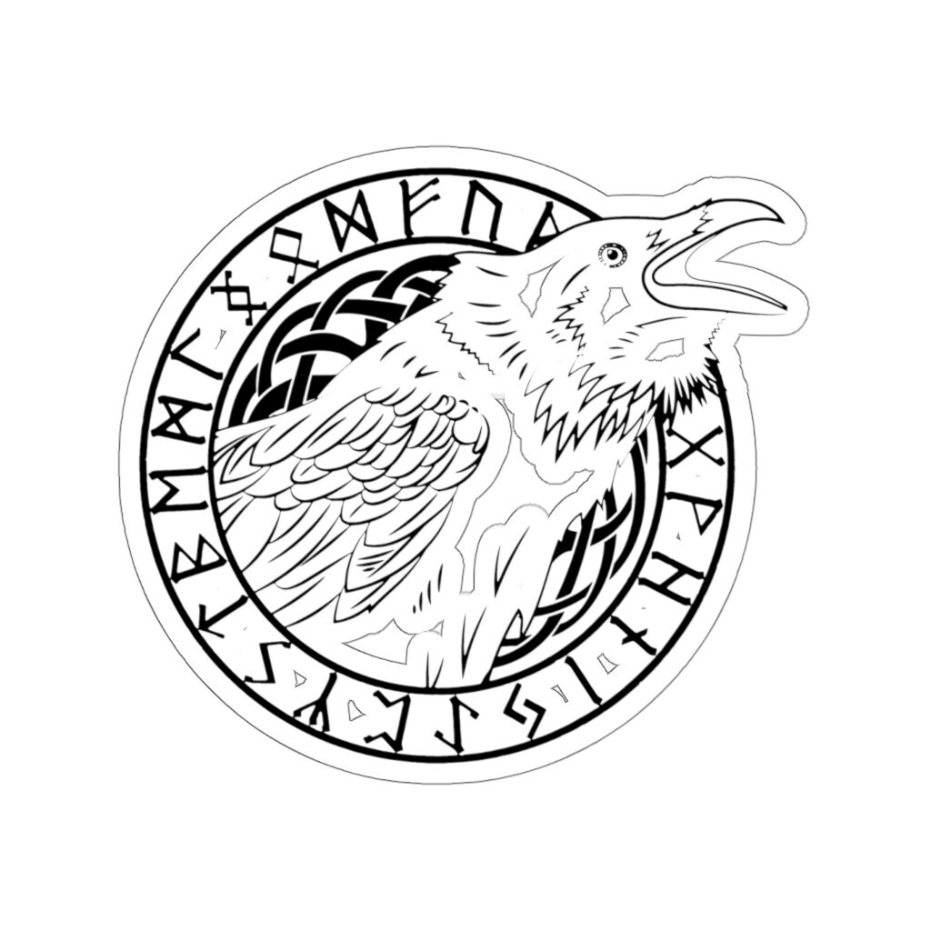 Viking Sticker 6x6 Raven / Odin Sticker / Etsy UK