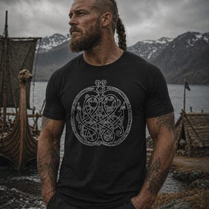 Viking Shirt - Elder Runes | Norse Mythology T-Shirt |   Scandinavian Clothing Men | Viking Gift | Norse Design