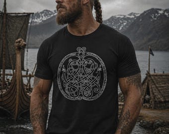 Viking Shirt - Elder Runes | Norse Mythology T-Shirt |   Scandinavian Clothing Men | Viking Gift | Norse Design