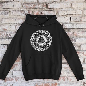 Viking Hoodie - Valknut / Men / Odin / Norse Mythology / Pagan Hoodie / FUTHARK Runes / Viking Sweatshirt / Viking Gift Present
