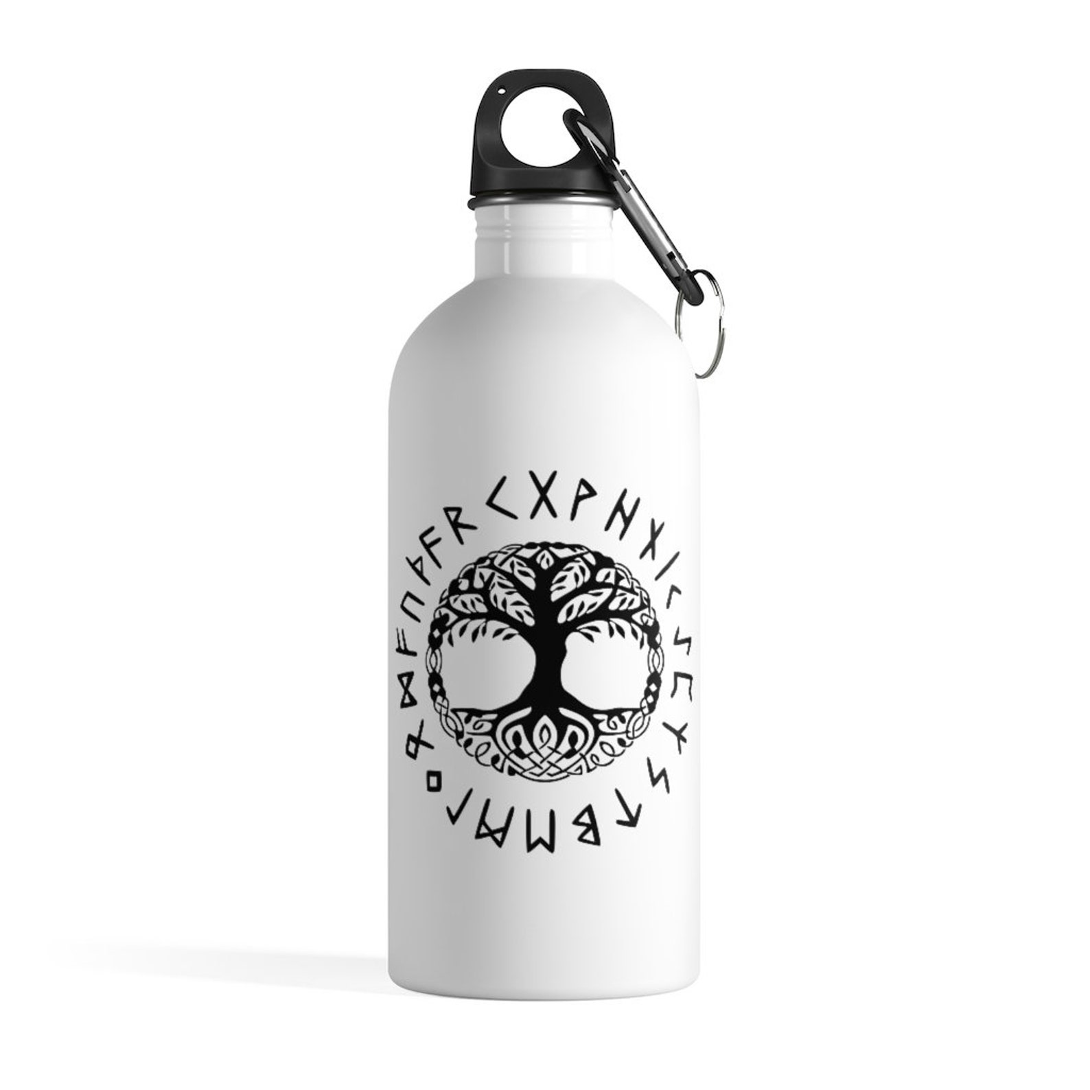 Viking Water Bottle Tree of Life Yggdrasil FUTHARK RUNES Etsy