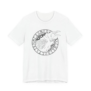 Viking Raven T-Shirt, Norse Mythology Tee, Huginn Muninn Shirt, Nordic Rune Circle, Scandinavian Viking Clothing image 2