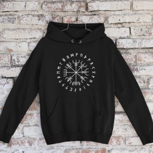 Viking Hoodie - Vegvisir / Icelandic Compass Wayfinder / Norse Mythology Sweatshirt / Viking Clothing Gift / Norse Jumper