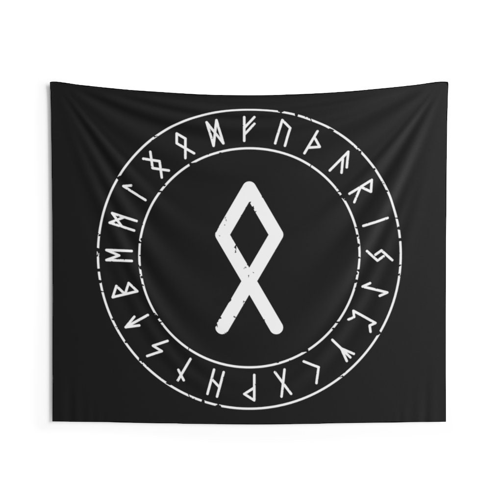 Viking Wall Tapestry Othala Rune Circle / Viking Wall Decoration / Odin