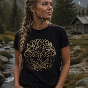 Womens Viking T-Shirt | Yggdrasil Tree of Life | Norse Mythology Tee | Nordic Aesthetic Shirt | Scandinavian Style