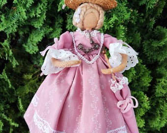 Rupfenpuppe 60er Jahre / Vintage Cottage Puppet groß / Bauernpuppe Vintage Alt / Sammlerstück