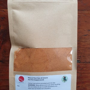 Sappanwood/Brazilwood Plant Dye Powder (Hot Pink) - 100% Natural