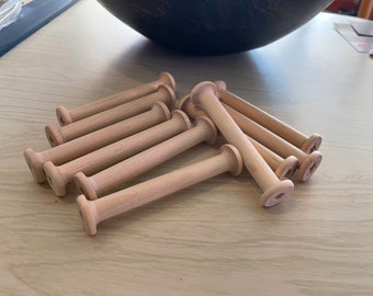Maple Hardwood Bobbins -  for weaving and other uses - pack of 10