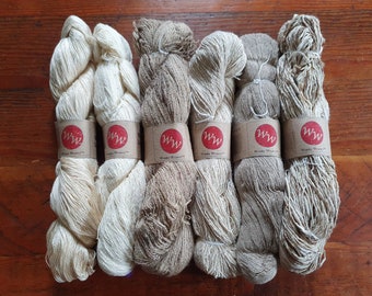 Pure Silk Yarn Pack x 6 skeins (Total 600g)