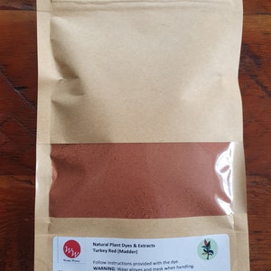 Madder Root Dye Kit - complete with mordants and calcium carbonate - 100% Natural Madder Dye
