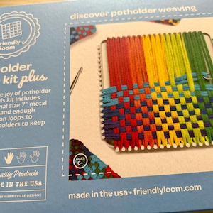Potholder Plus Loom Kit by Harrisville Designs - extra loops included to make 6 potholders