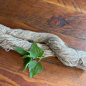 Natural hand spun Nettle Yarn  100g skein