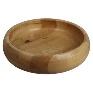 Turned ash wood bowl with high rim