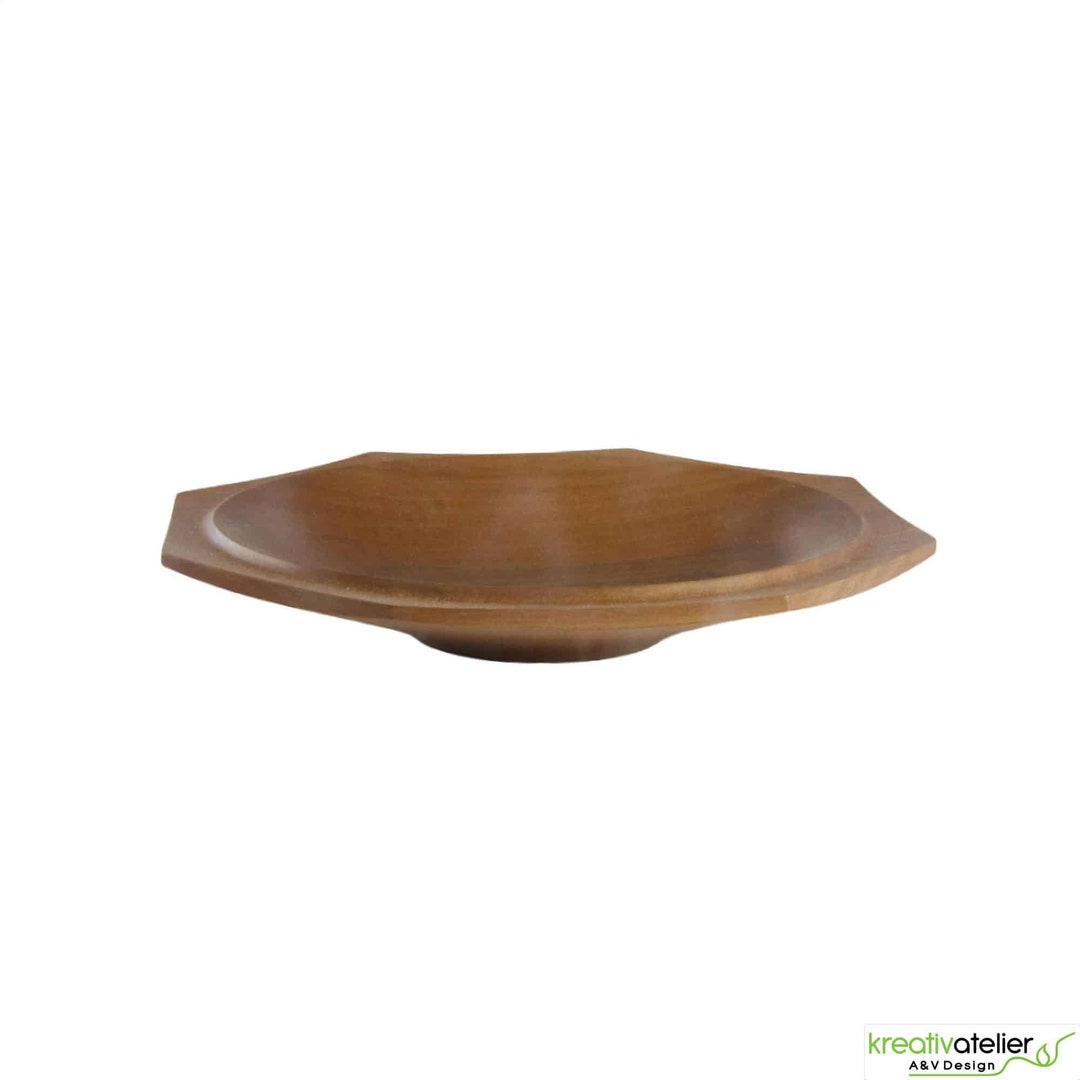 Basic Wood Shell Turned, Octagonal, Flat Wooden Shell Made of Walnut - Etsy