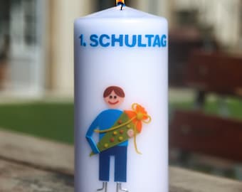 School enrollment candle personalizable with i-Dötzchen and school cone, school enrollment candle, first day of school candle, school start gift, school start