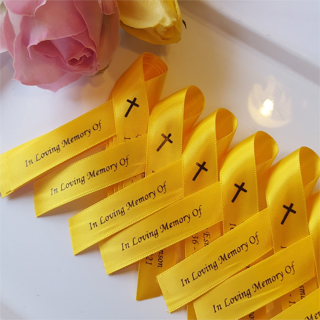 Personalised Funeral Ribbons. Memorial Ribbons. Pre Shaped Satin Ribbon ...