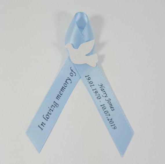 Personalised Funeral Ribbons. Memorial Ribbons. White Dove Etsy