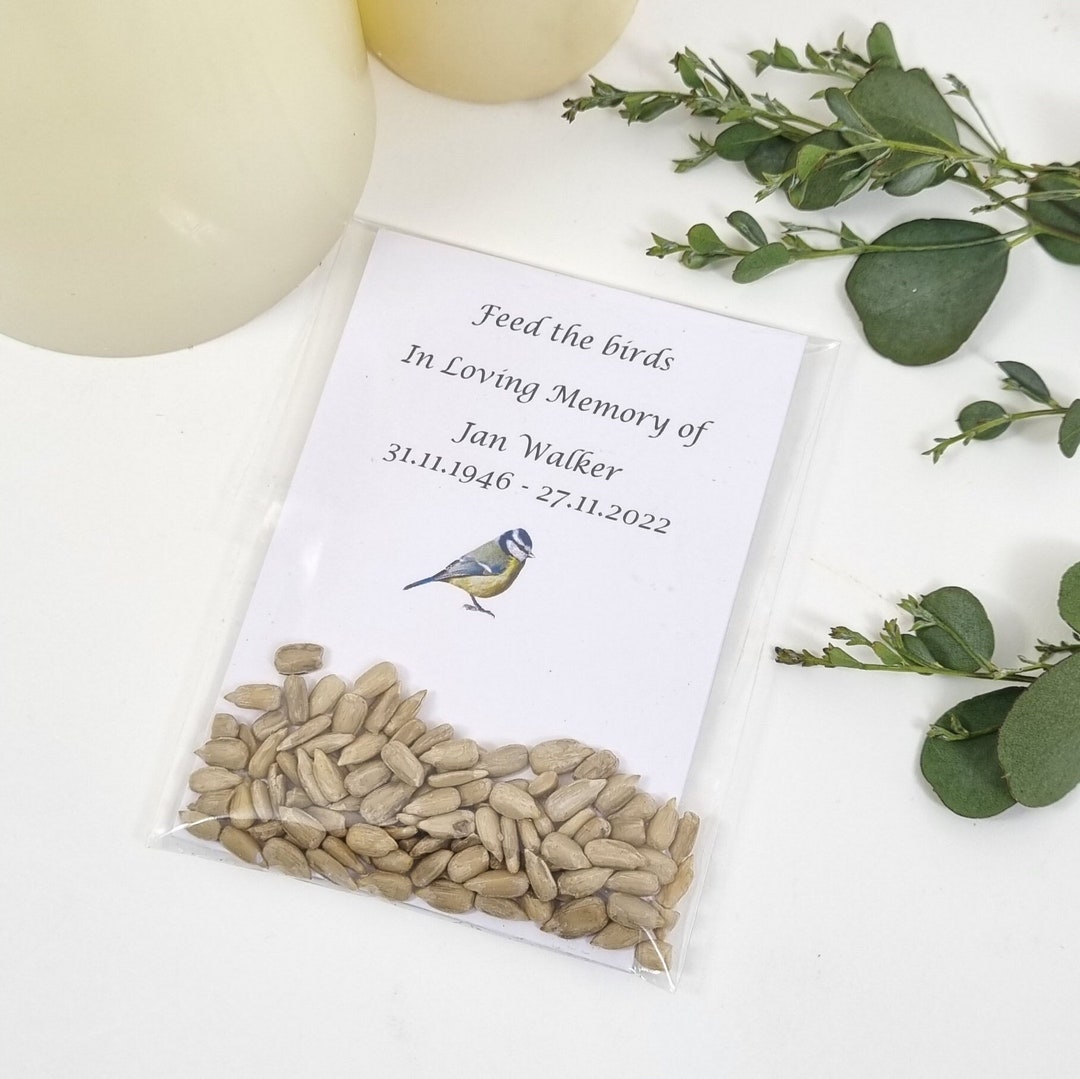 Any Text Funeral Bird Seed Packets. Personalised Funeral Etsy