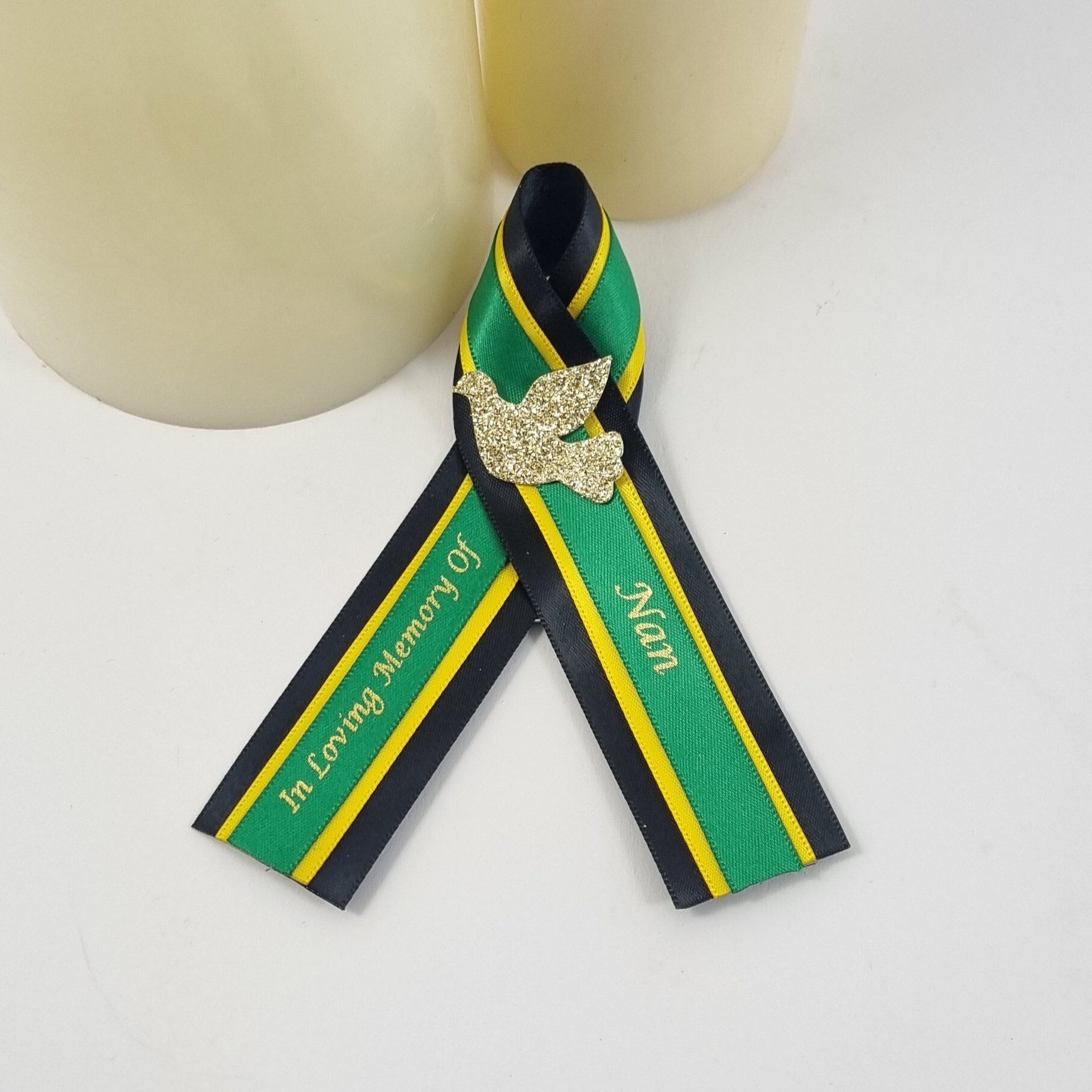 Funeral Layers THREE Layer Personalised Ribbon Funeral Ribbons. Silhouette Memorial ...