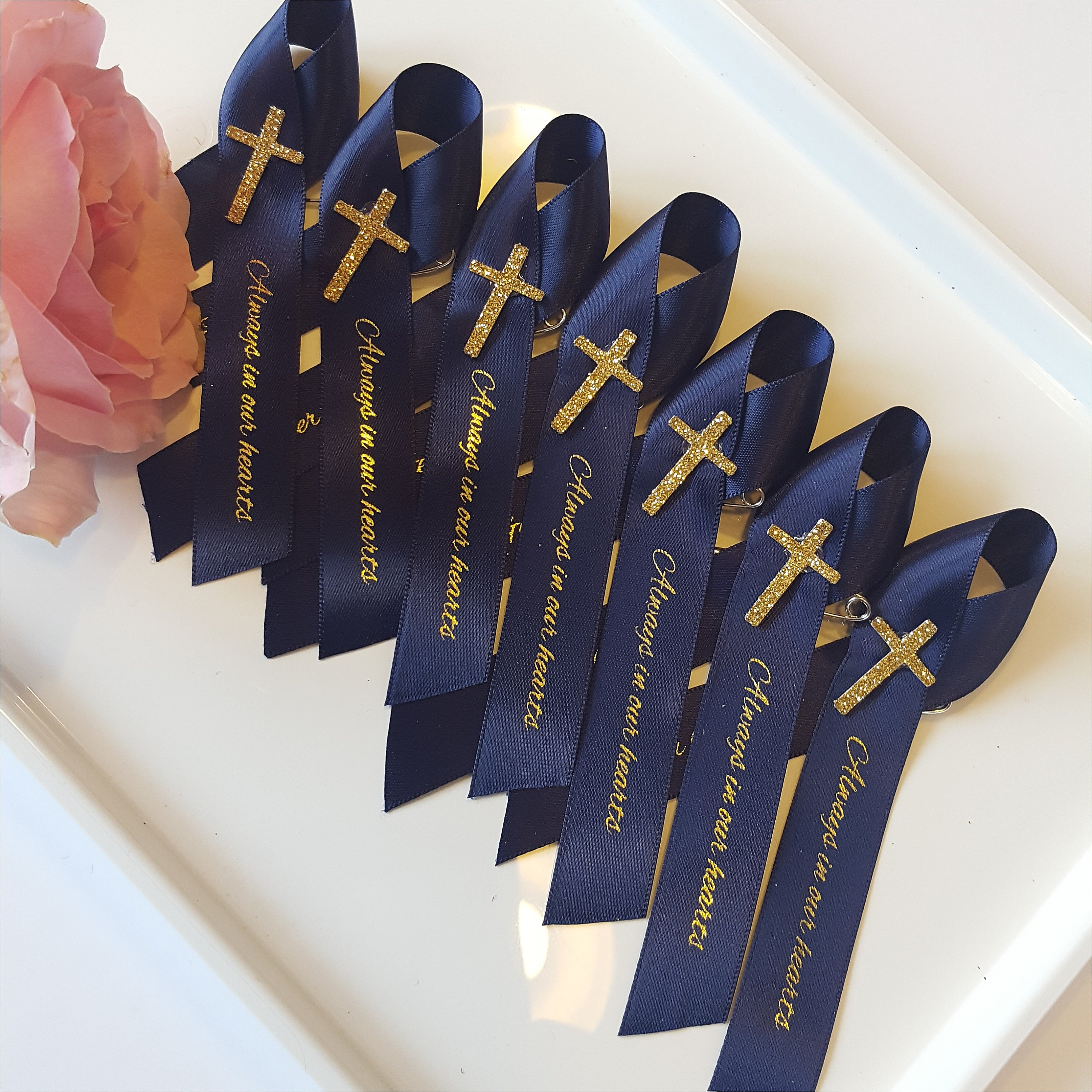 Personalised Funeral Ribbons. in Loving Memory Pre Shaped Etsy UK