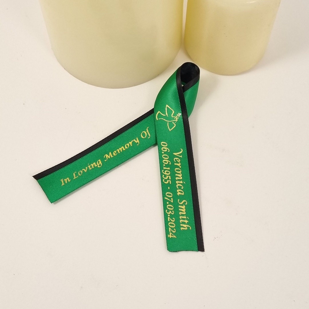 Funeral Layers Personalised Funeral Favors. Double Layer Memorial Ribbons With Two ...