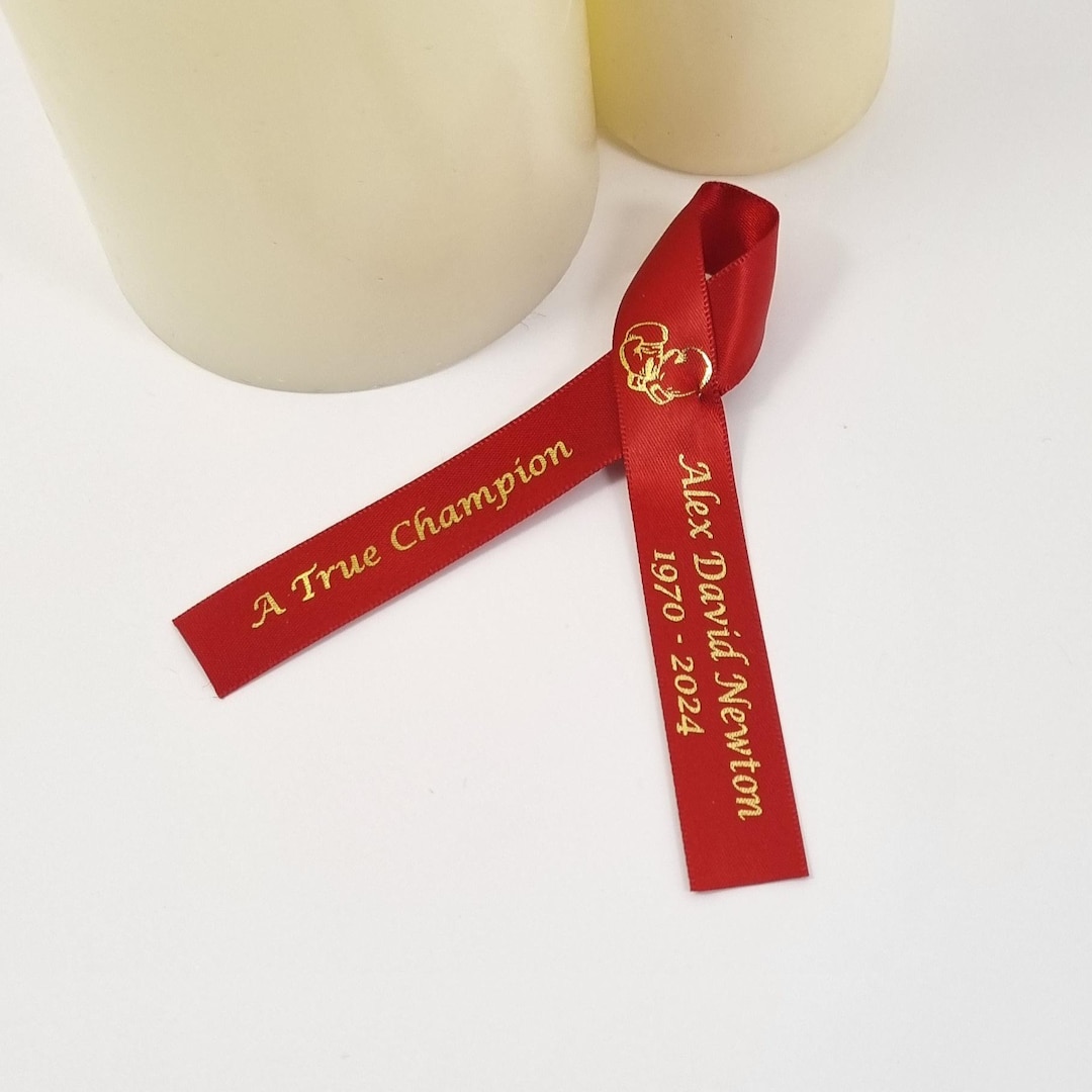 Sympathy Funeral Ribbon for Boxer. Personalised Boxing Memorial Ribbons ...