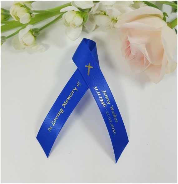 Personalised Funeral Ribbons Memorial Ribbons Pre Shaped Etsy