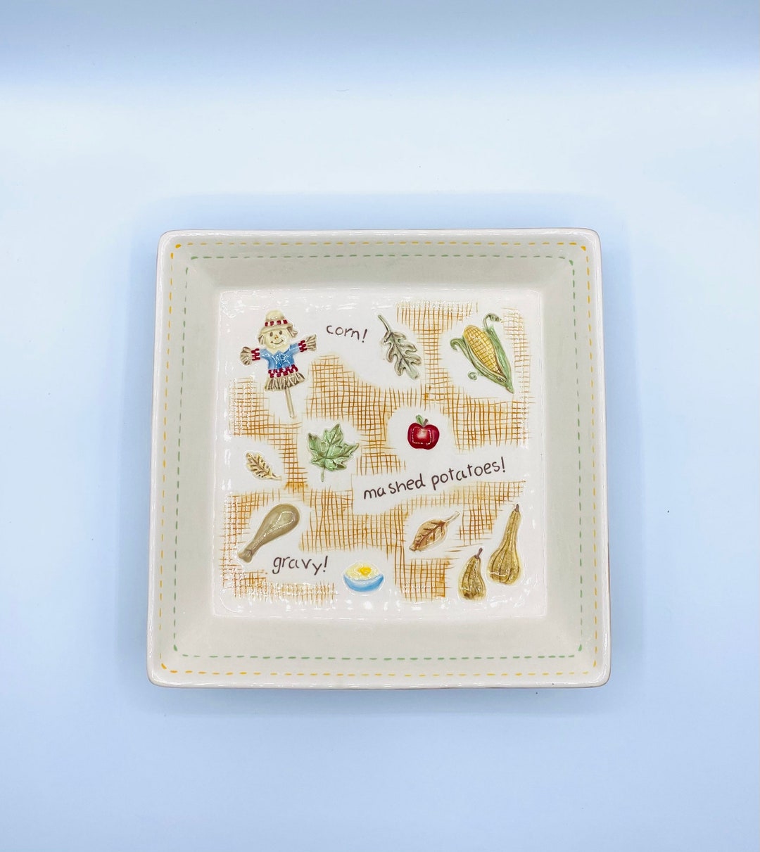 Grasslands Roads 10 Square Harvest Embossed Ceramic Etsy