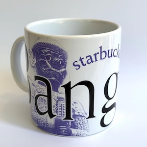 Vintage 2001 Starbucks Ceramic BANGKOK City Mug Collector Series - Extra large Coffee Mug 20 fl Oz - vintage Starbucks