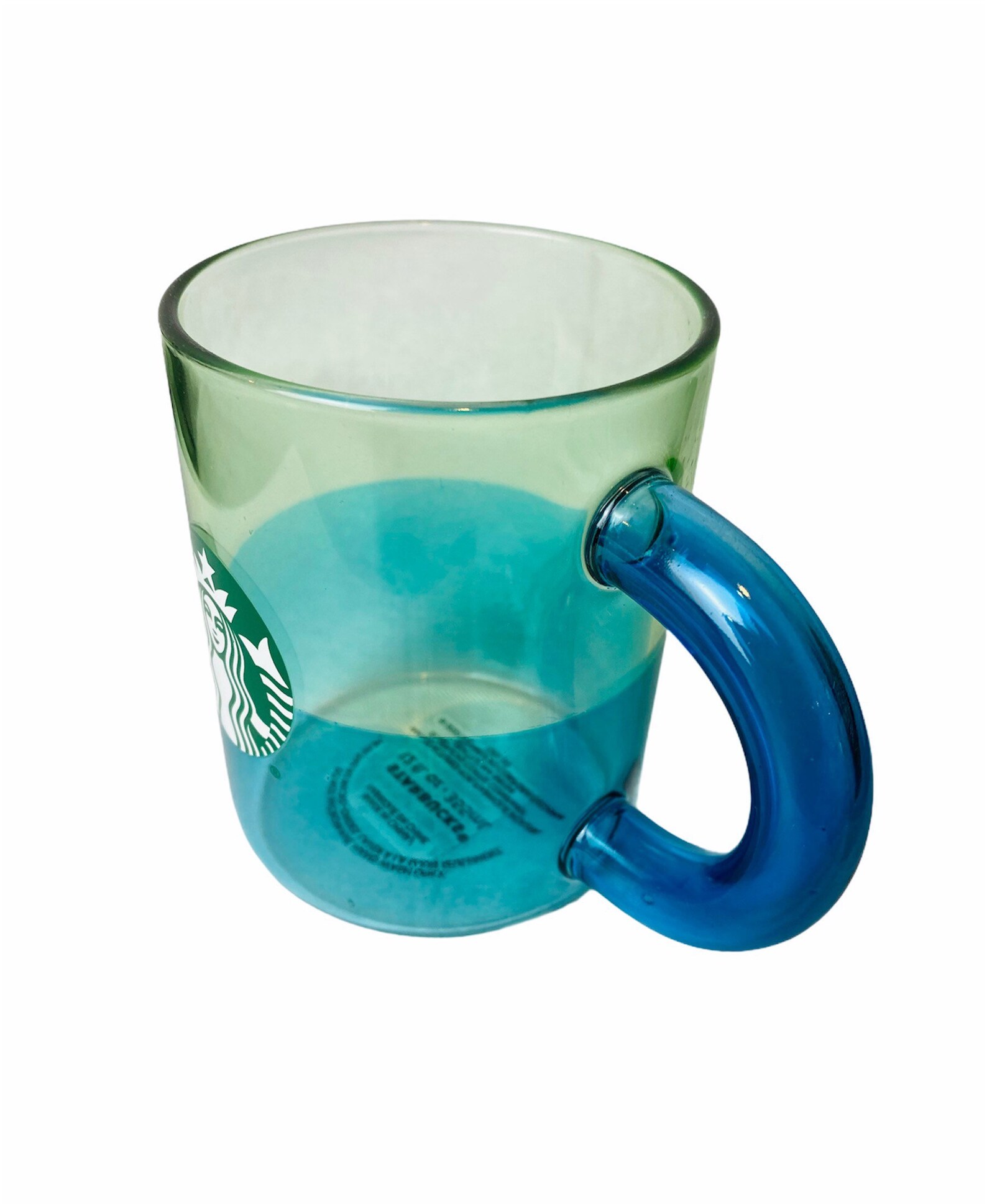 NEW Starbucks Glass Aqua tea/coffee mug Etsy