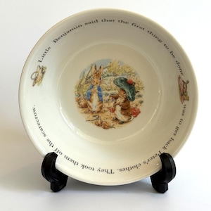 Vintage 1996 Wedgwood Fine China Bowl uit de Peter Rabbit and Benjamin Bunny-collectie - babyshower- of doopcadeaus - Beatrice Potter