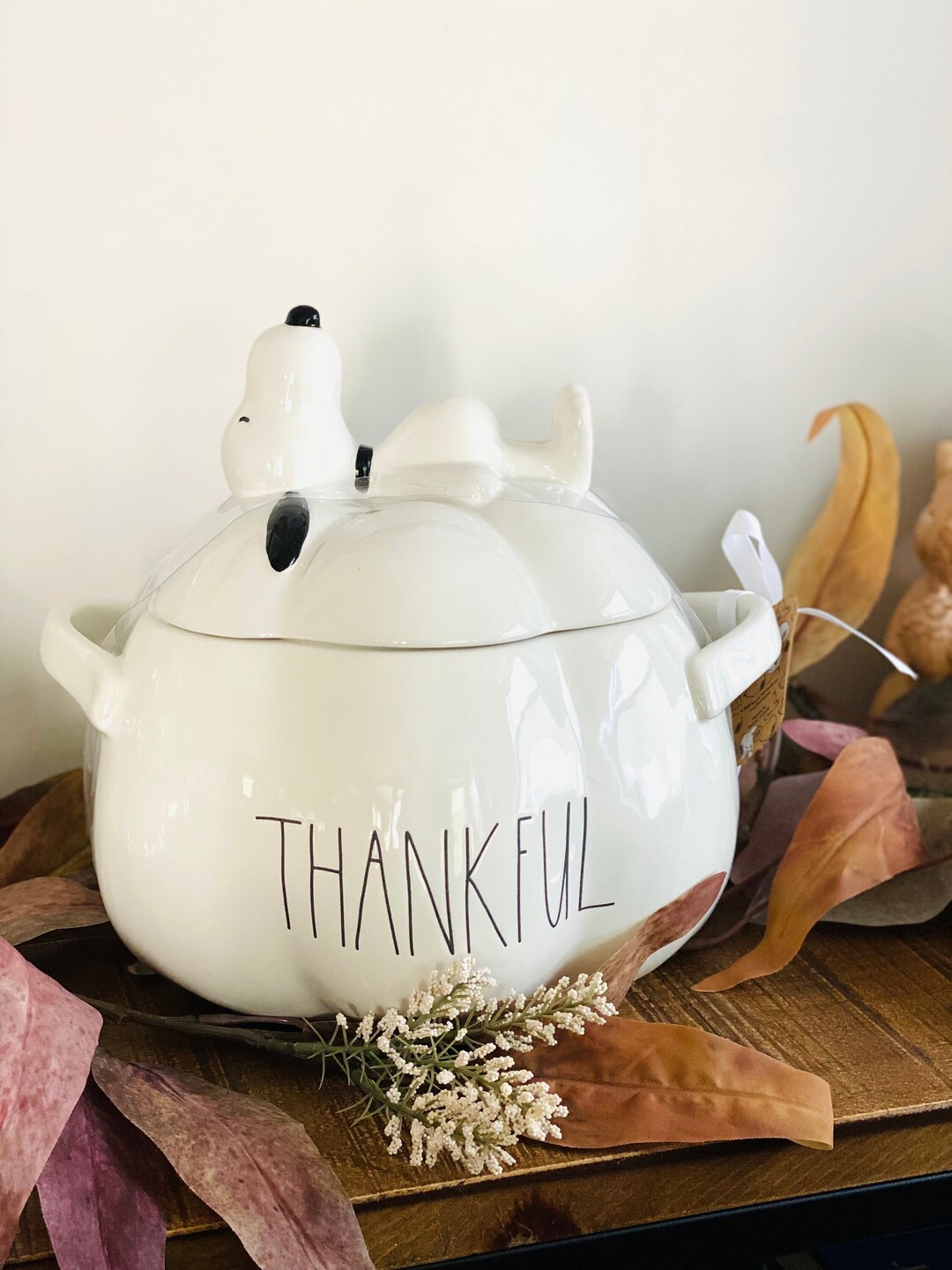 New Rae Dunn SNOOPY Peanuts 2023 White Thanksgiving THANKFUL Etsy