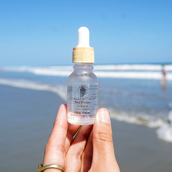 Sea Mineral Face Serum - with Seaweed Coconut Eco Certfied Organic Ingredients Skin Care - Hydrates Detoxifies Skin