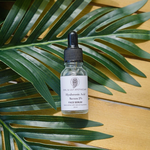 Hyaluronic Acid Face Serum - 2%  Eco Certfied Organic Ingredients Skin Care - Moisturizing Plumping Reduces Fine Lines